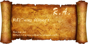 Révay Albert névjegykártya