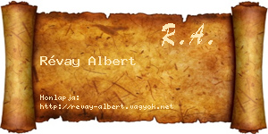 Révay Albert névjegykártya